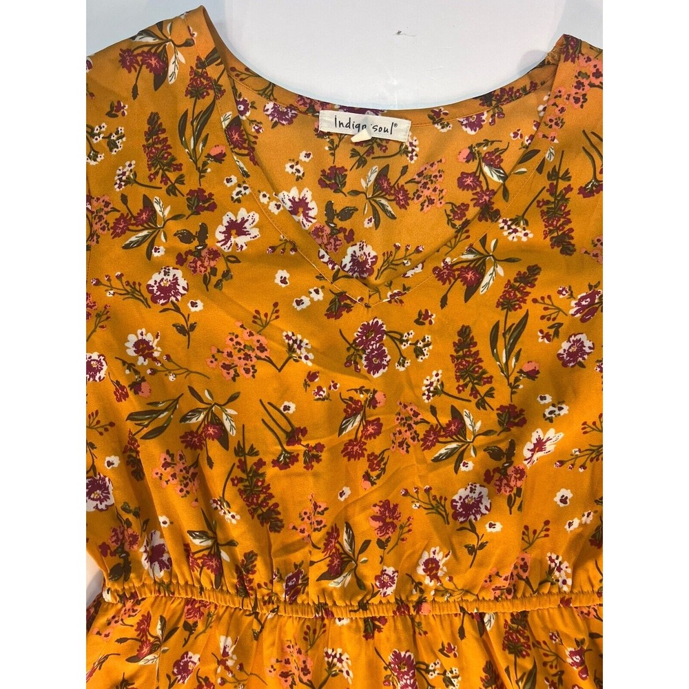 Indigo Soul Women's Dress Size S Small Yellow Floral Never Worn - Picture 2 of 14